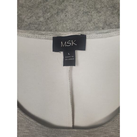 NWT Misk Women's Large Gray Pullover Puff Sleeve Midi Dress - Picture 4 of 7